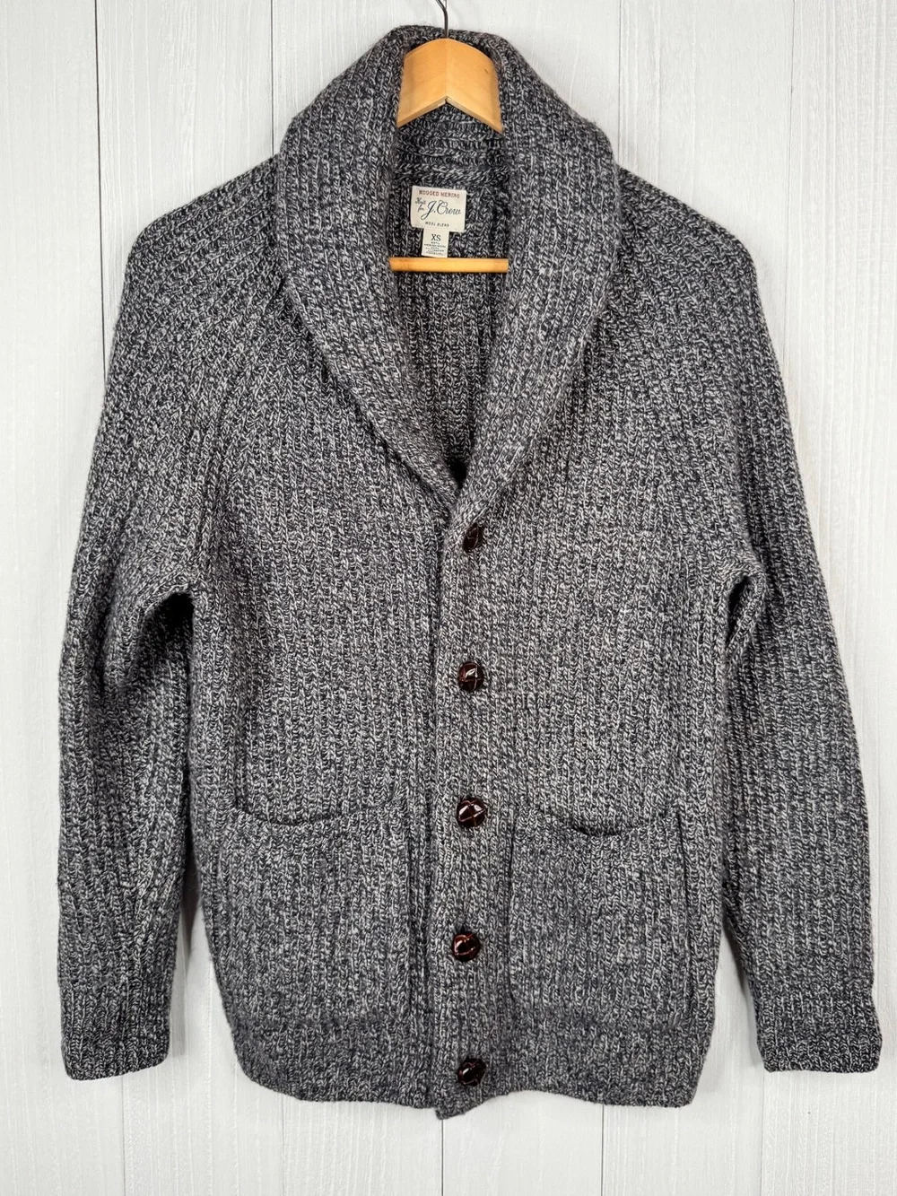 J.Crew Men’s Rugged Merino Wool-blend Cardigan Sweater XS